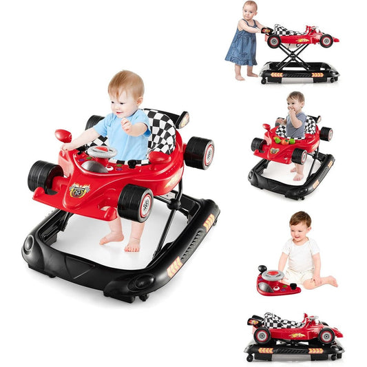 Costway Baby Joy 4-in-1 Baby Walker red front view