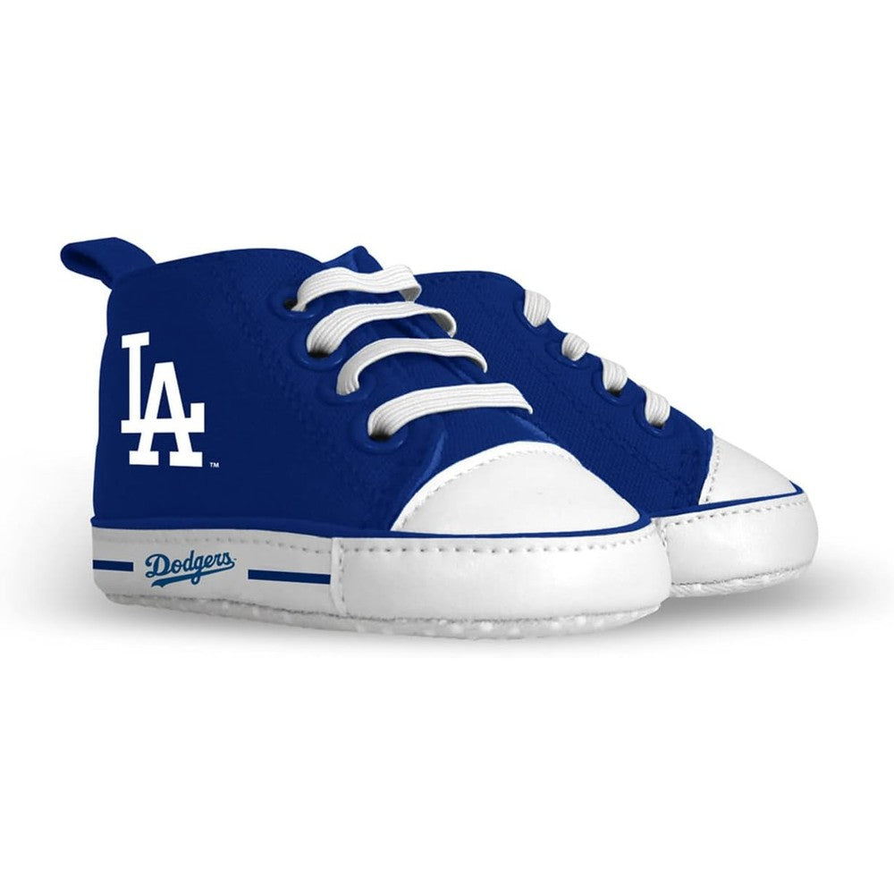 Baby Fanatic Los Angeles Dodgers high top pre-walker infant shoes front view with official team logo