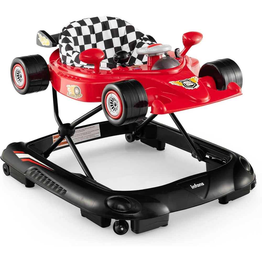 Infans foldable baby walker cherry color front view