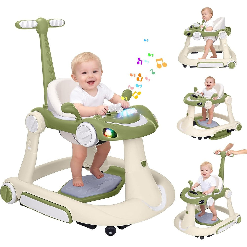 Lerrutue 5-in-1 baby walker front view with steering wheel