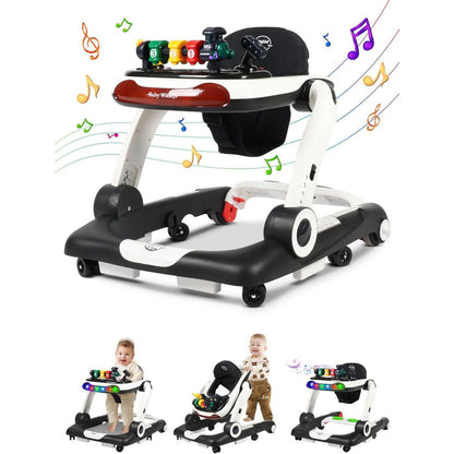 Biusikan 6-in-1 black baby walker front view