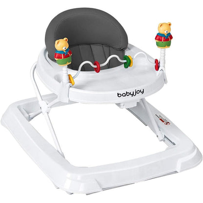 Baby Joy foldable activity walker front view gray