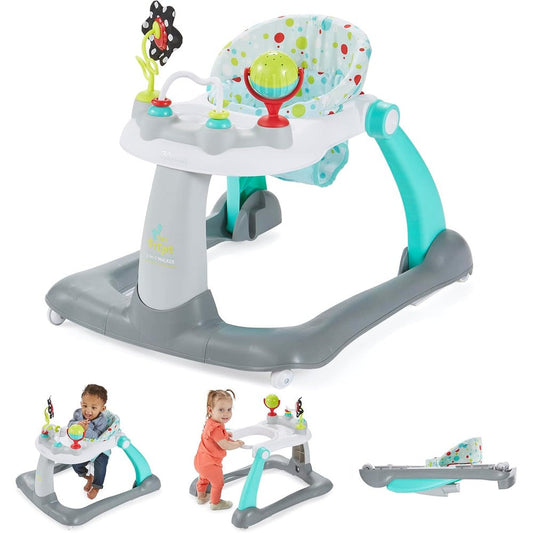Kolcraft Tiny Steps 2 in 1 baby walker front view in Bubbles design