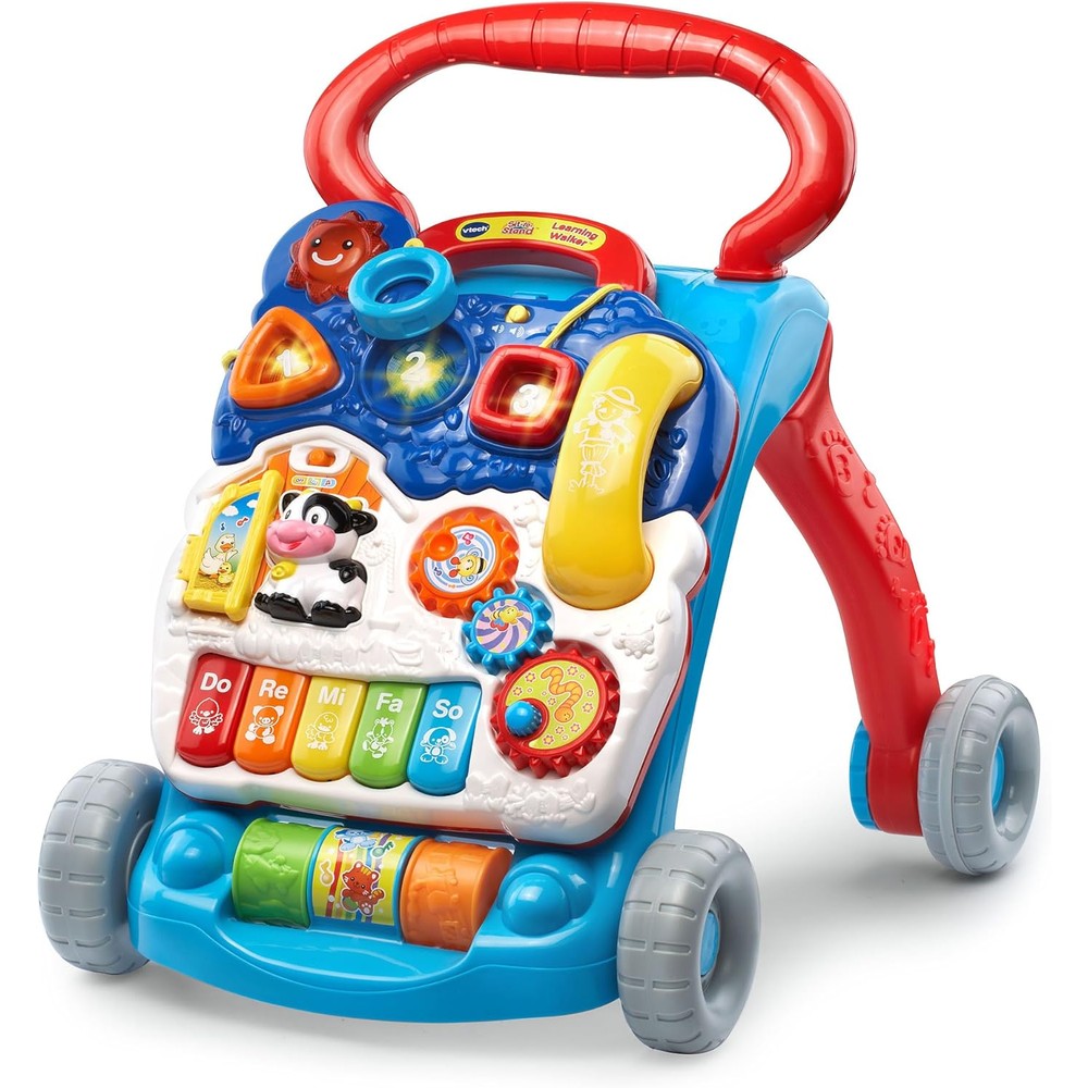 VTech Sit-To-Stand Learning Walker blue front view