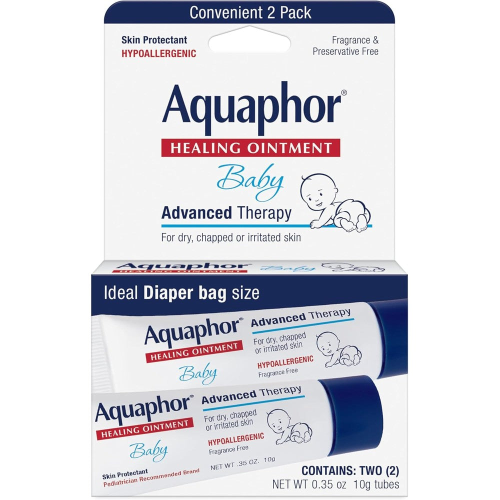 Aquaphor Baby Healing Ointment Advanced Therapy For Diaper Rash And Dry Skin Dual Pack Two 10 Gram Tubes