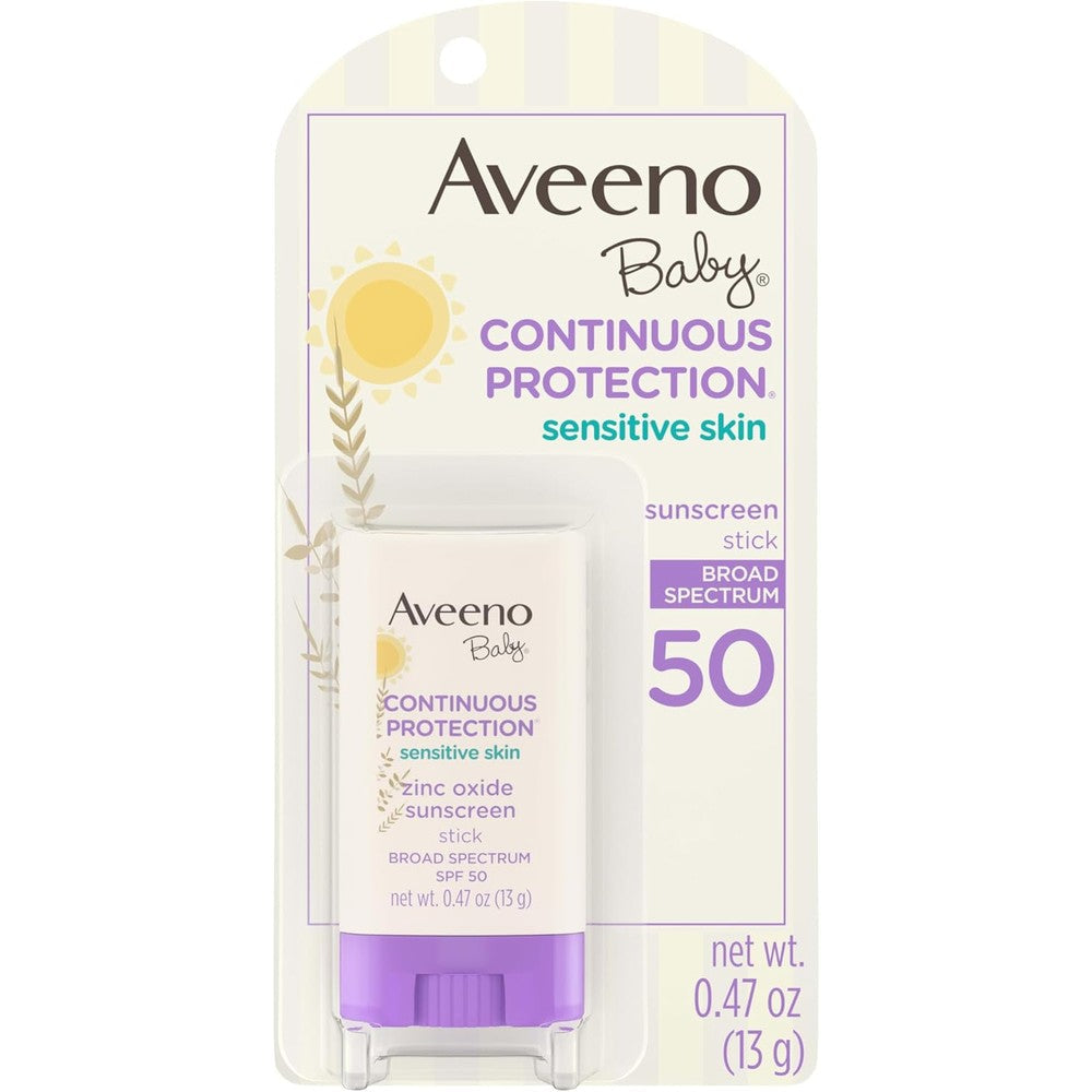 Aveeno Baby mineral sunscreen stick SPF 50 zinc oxide 0.47 oz for sensitive baby skin