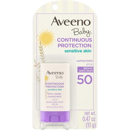Aveeno Baby mineral sunscreen stick SPF 50 zinc oxide 0.47 oz for sensitive baby skin