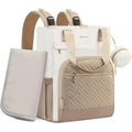 LOVEVOOK diaper bag backpack front view in ivory khaki