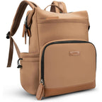 Vonal neoprene diaper bag backpack front view with brown color