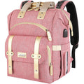 Jiefeike diaper bag backpack front view in pink
