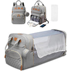 Jstpro large diaper bag backpack front view in grey