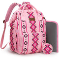 Montana West Wrangler diaper bag backpack front view showcasing Aztec print