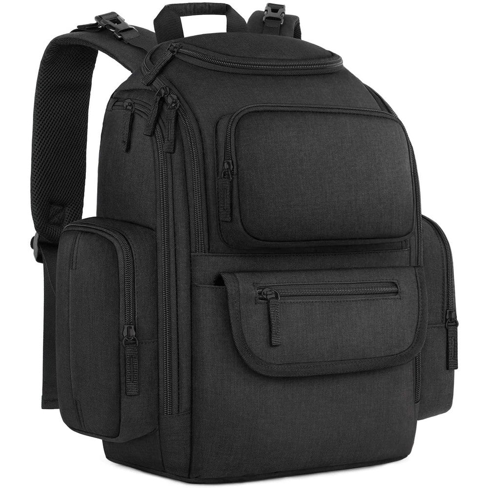 Mancro diaper bag backpack front view in black