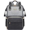 GAIVP diaper bag backpack front view in dark grey and light grey