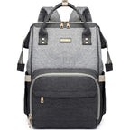 GAIVP diaper bag backpack front view in dark grey and light grey