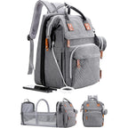 ISMGN large multifunctional diaper bag backpack front view in gray