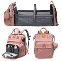 Jeryswet baby diaper bag backpack front view in pink
