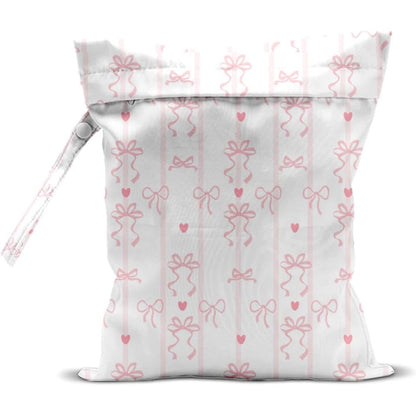 Zcyxuuw Pink Bow Wet Dry Bag front view