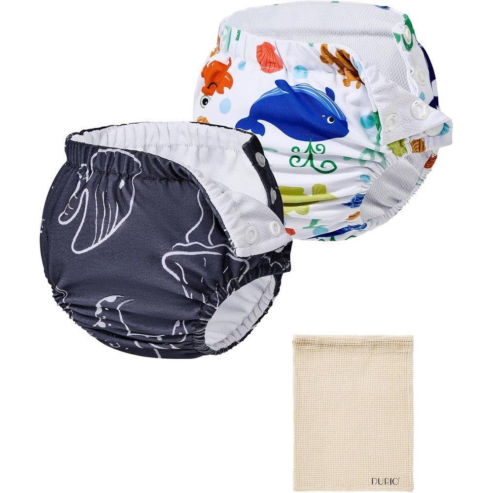 Durio reusable swim diapers front view for toddlers