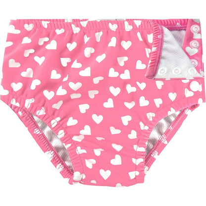 WeVSwe reusable swim diaper pink heart front view
