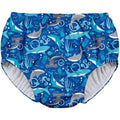 Green Sprouts pull-up reusable swim diaper front view royal blue sharks