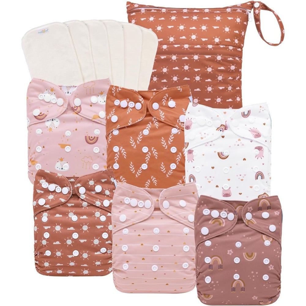 Babygoal AWJ cloth diaper pack with tummy panel front view
