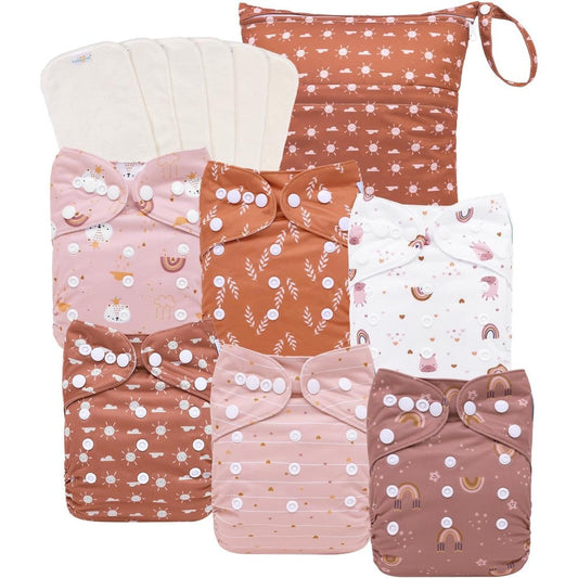Babygoal AWJ cloth diaper pack with tummy panel front view
