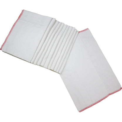 OsoCozy Prefold Cloth Diapers 12 pack stacked front view showing pure white cotton texture