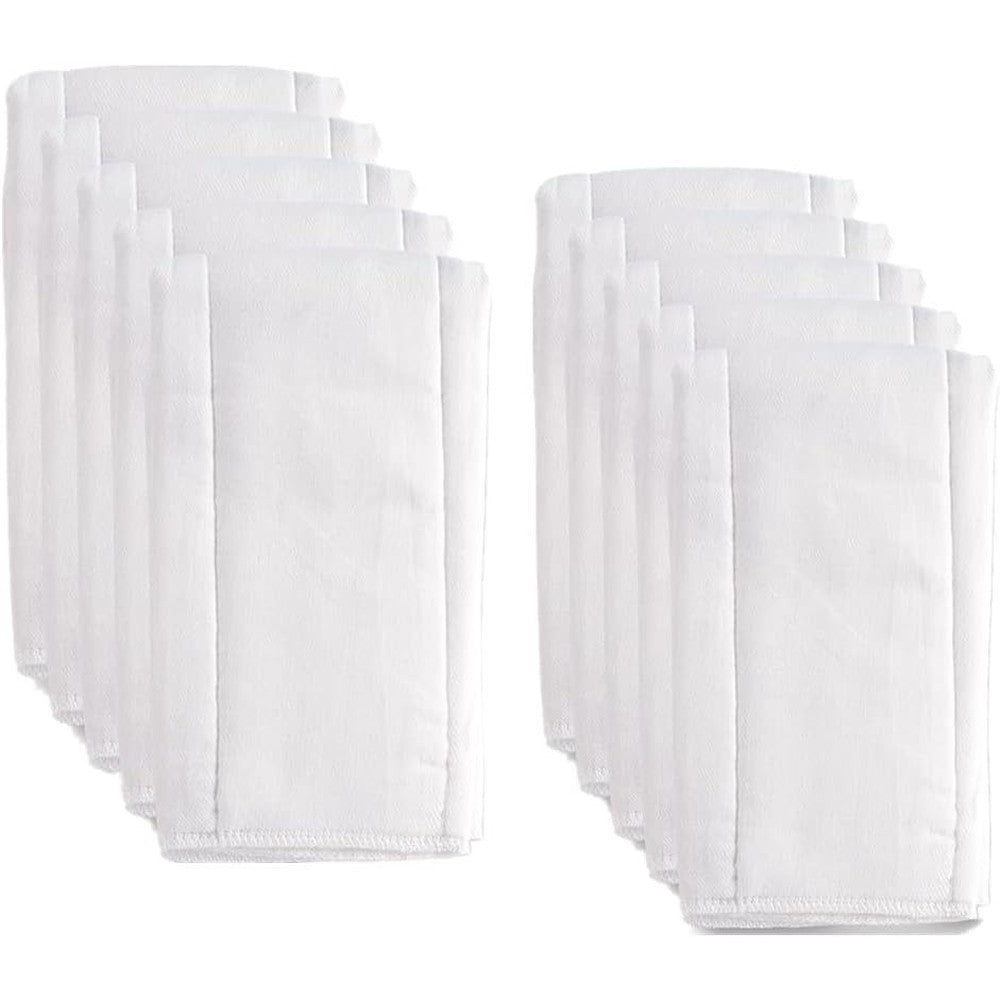 Fasoar prefold baby cloth diaper front view in 10 pack