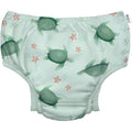 Green Sprouts eco snap swim diaper front view in light sage turtle print