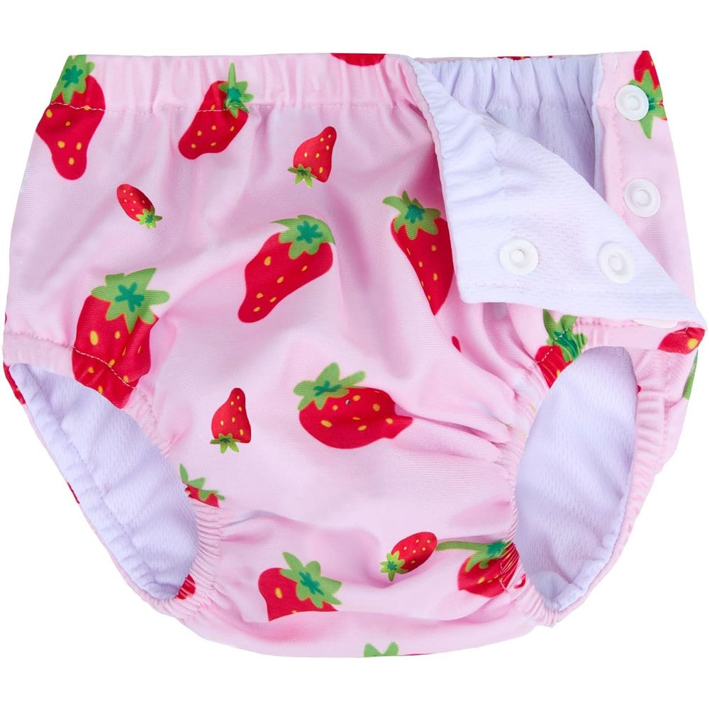 Mireazw pink strawberry reusable swim diaper front view