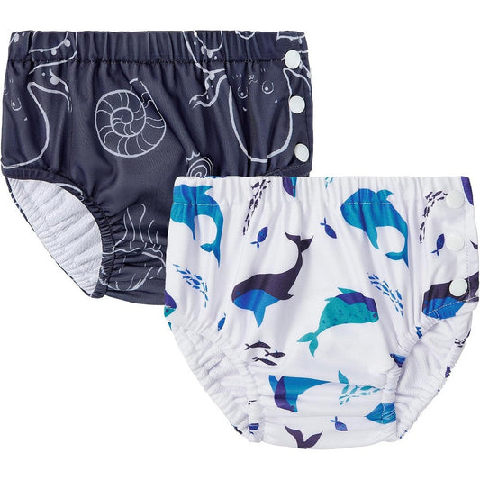 Durio reusable swim diapers front view marine life print