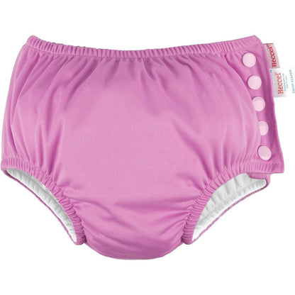 Heccei reusable baby swim diaper front view in pink
