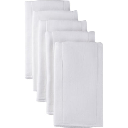 Gerber unisex baby gauze prefold cloth diapers 5 pack front view showing premium white cotton texture