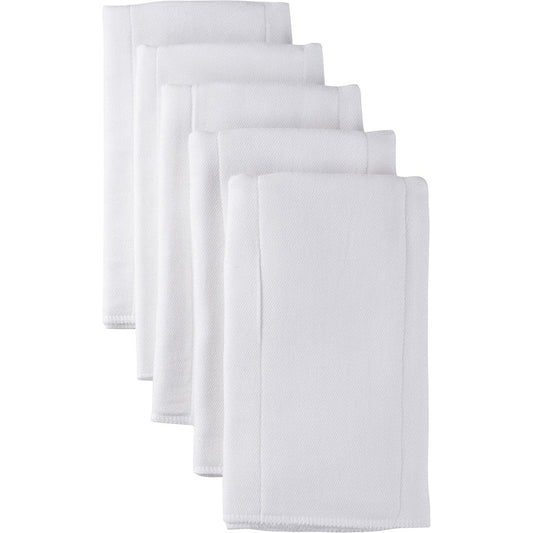 Gerber unisex baby gauze prefold cloth diapers 5 pack front view showing premium white cotton texture
