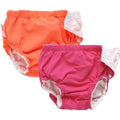 Ijnuhb baby reusable swim diapers front view with pink and orange colors