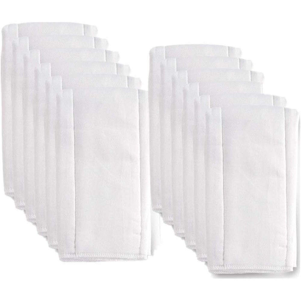 Fasoar 6 Ply Cloth Diapers front view showing the thick premium unbleached cotton prefold texture.