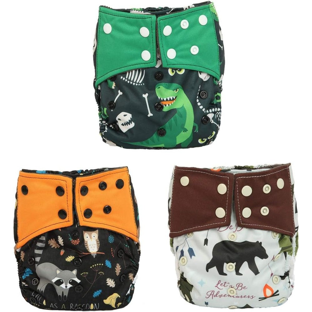 Sigzagor all in one night cloth diaper dinosaur print