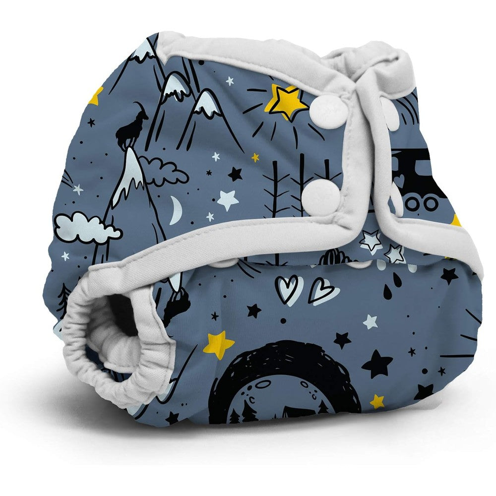 Kanga Care Rumparooz newborn cloth diaper cover front view in Wander print