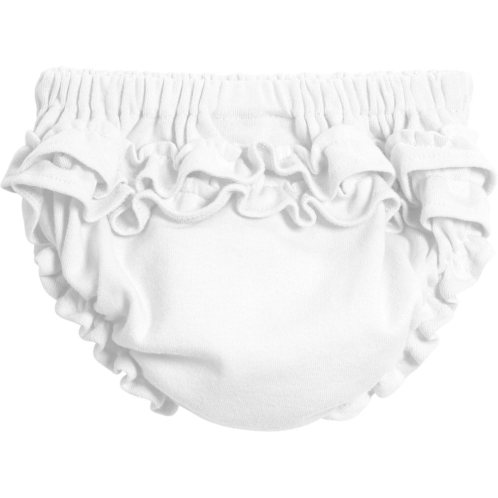 City Threads girls soft cotton ruffle diaper cover front view