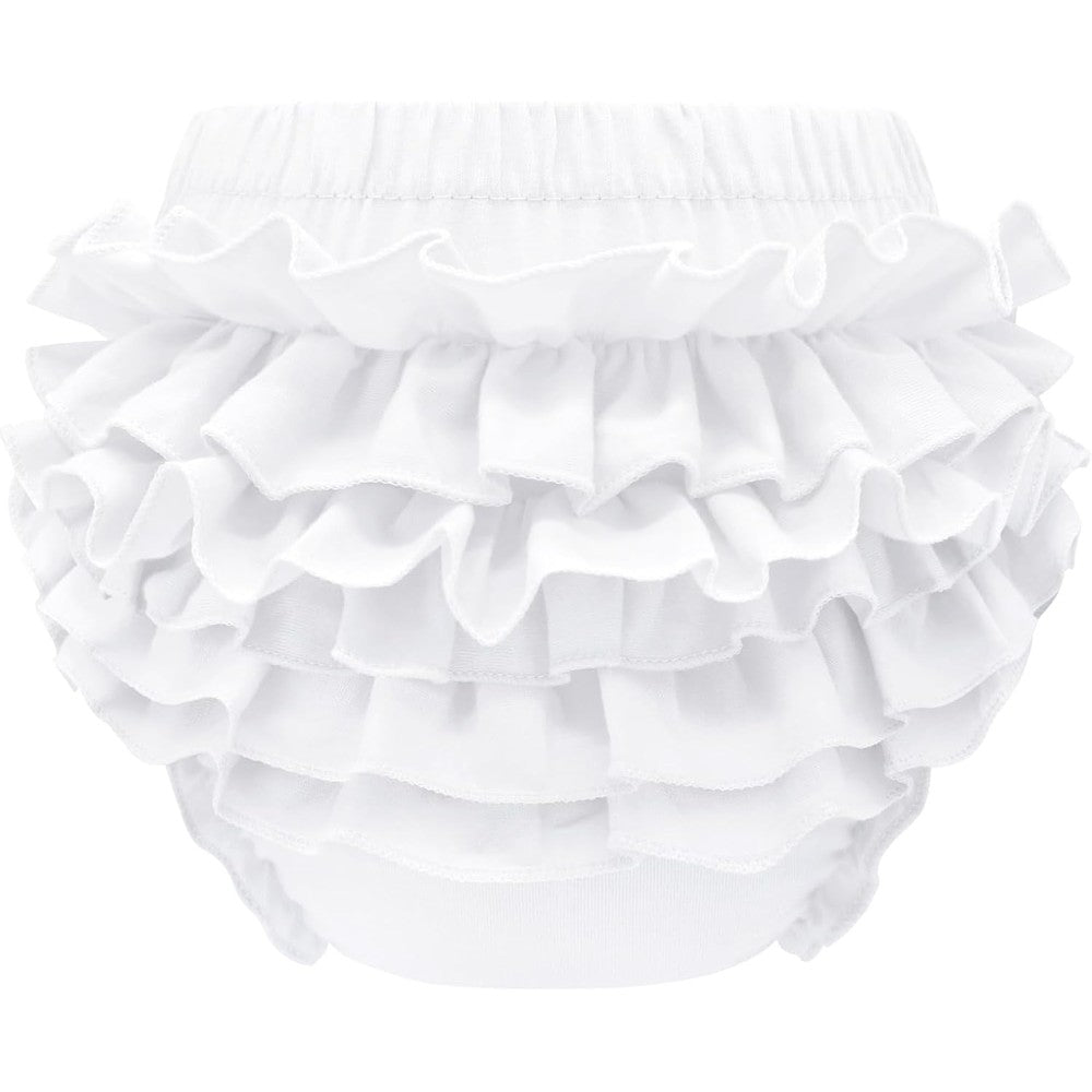 Sarfel cotton ruffle diaper cover front view for baby girls