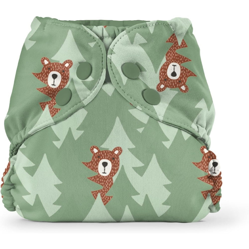 Esembly Cloth Diaper Cover front view in Peek-a-Bear print