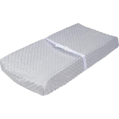 Gerber baby nursery changing pad cover front view in dotted light gray color