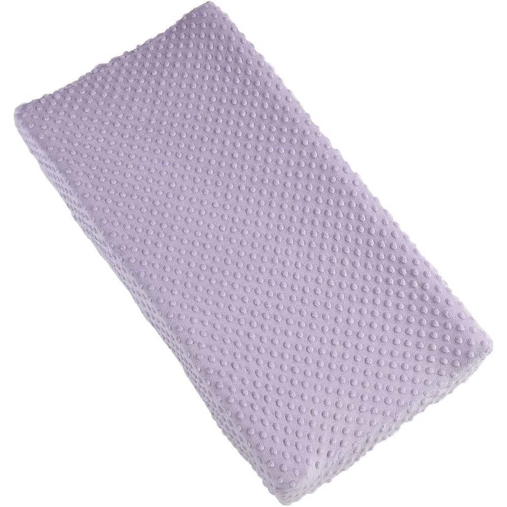 Aullar minky dots changing table pad cover orchid variant front view lifestyle setup