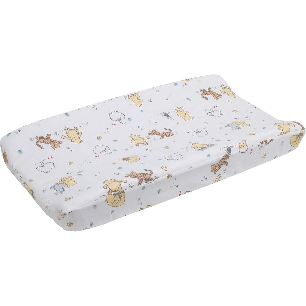 Disney Winnie the Pooh quilted changing pad cover front view showing character print