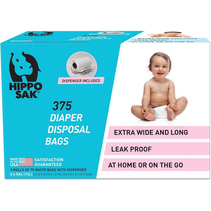 Hippo Sak Diaper Disposal Bags front packaging view