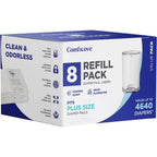 Comficove diaper pail refills front view showing packaging and count