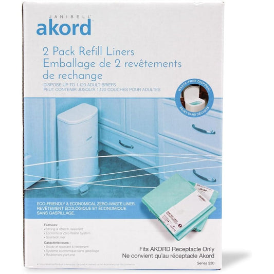 Janibell Akord 330 adult diaper pail refill liners front packaging view