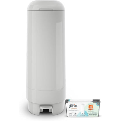 Diaper Genie Signature Pail Grey diaper disposal system front view