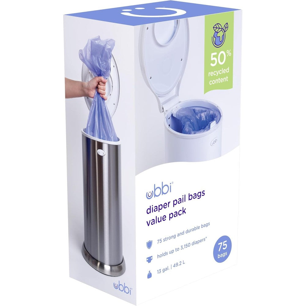 Ubbi Diaper Pail Plastic Bags front view packaging